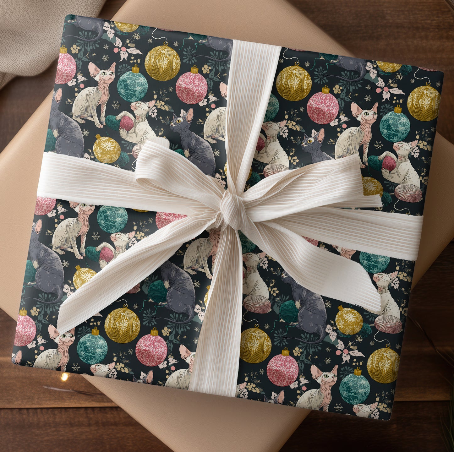 Yarn Balls And Festive Felines