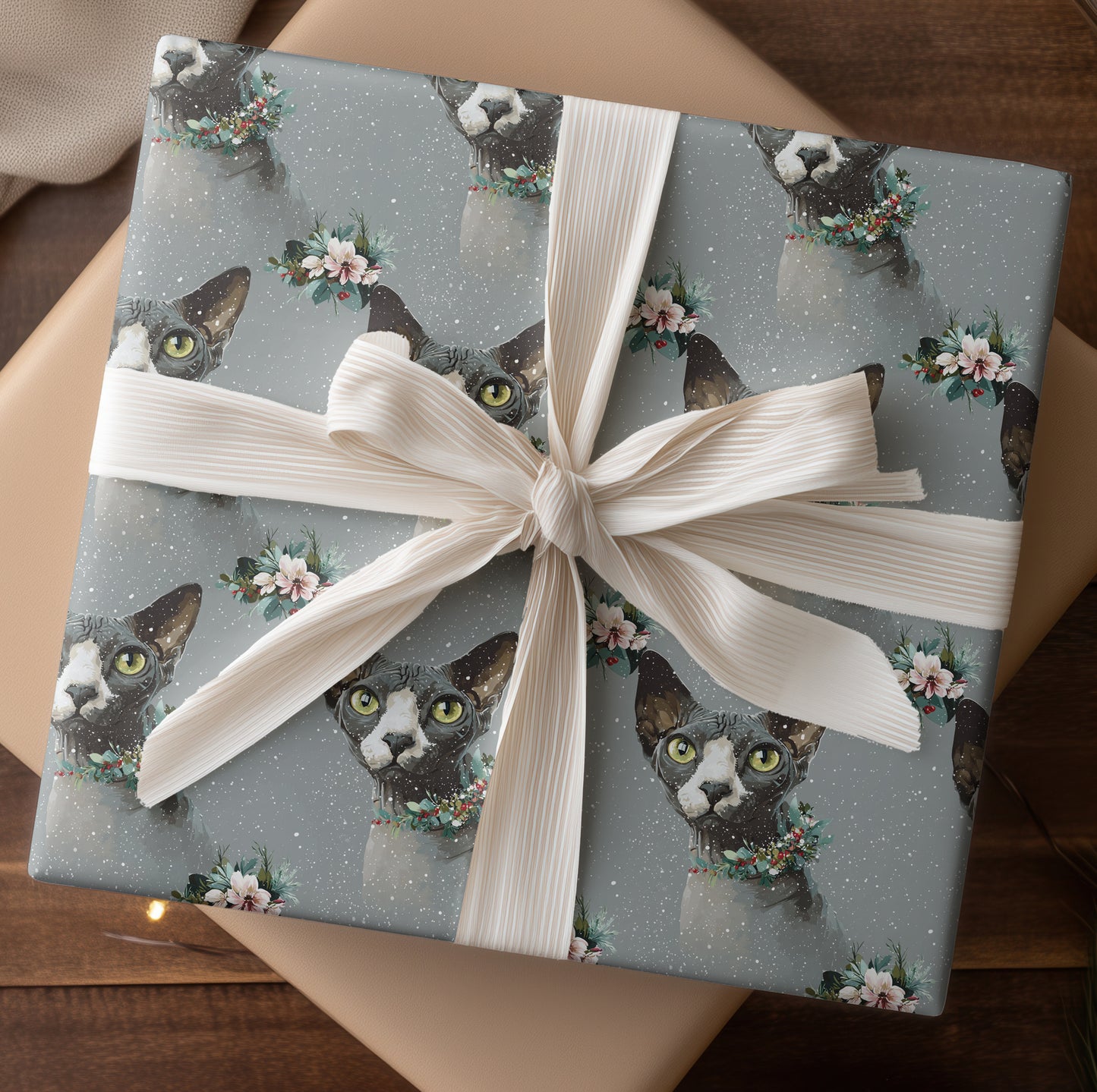 Winter's Curious Feline Companion