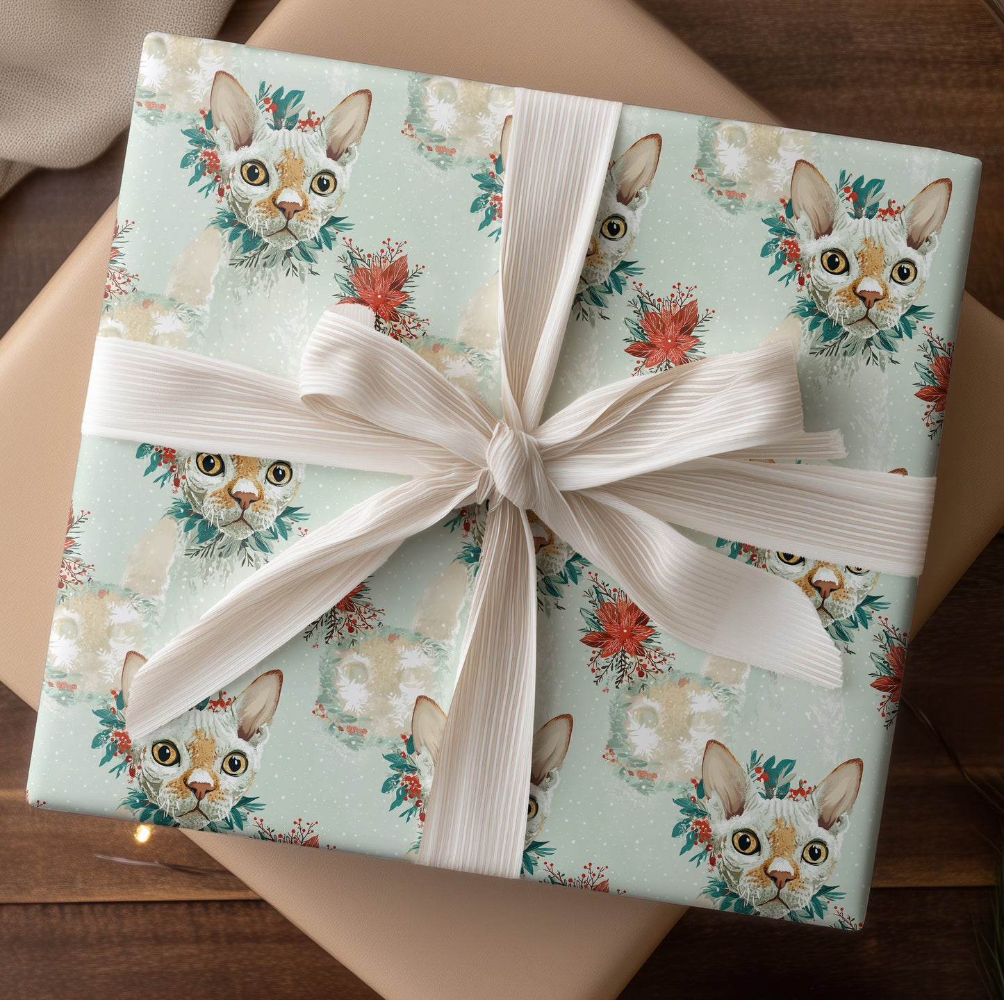 Winter's Curious Feline Friend