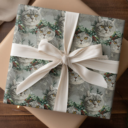 Winter's Feline Guardians Wear Evergreen