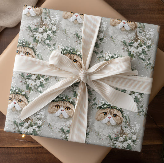 Soft Paws Among Winter Blossoms