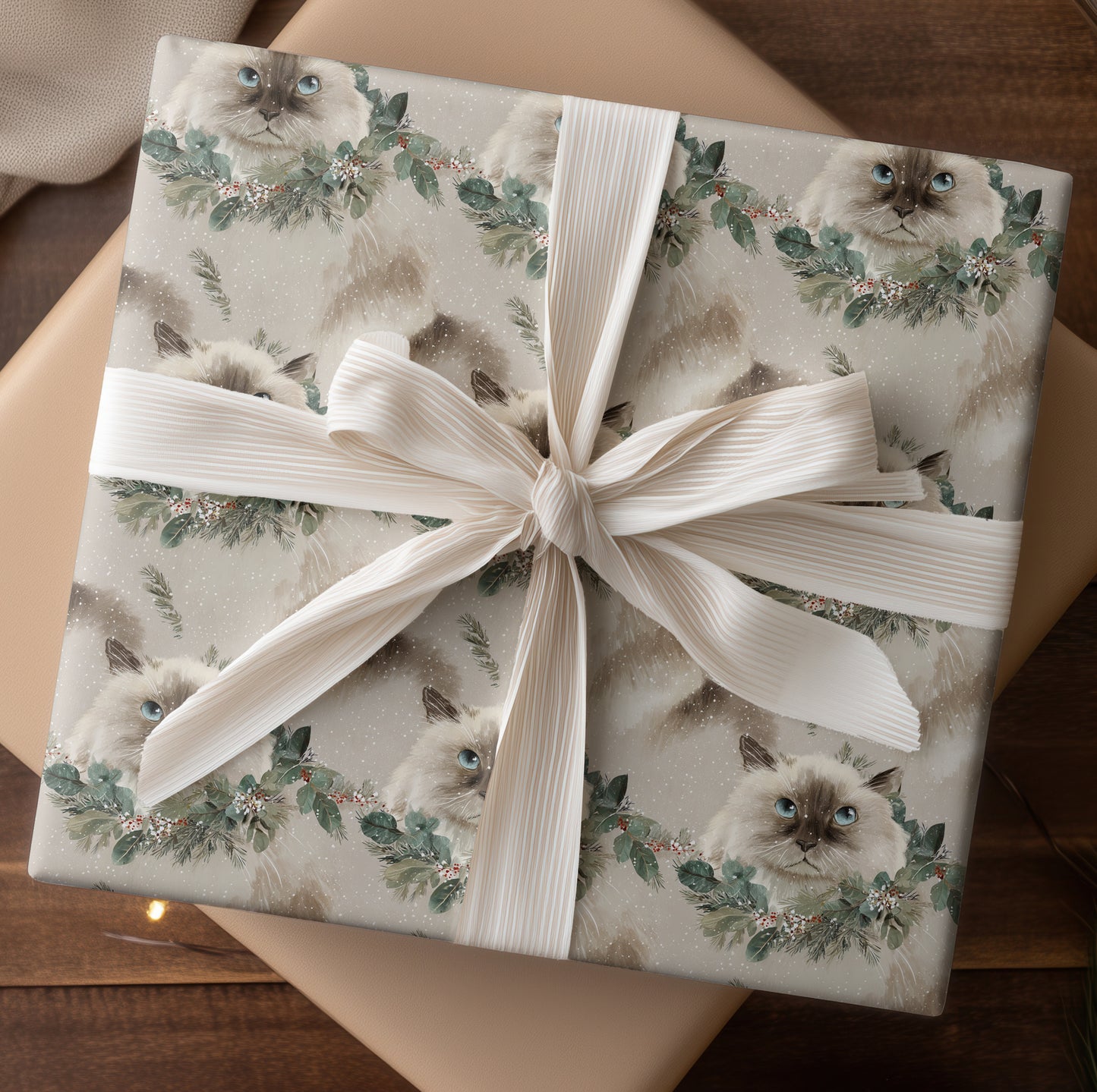 Cold Stare Amid Winter's Garland