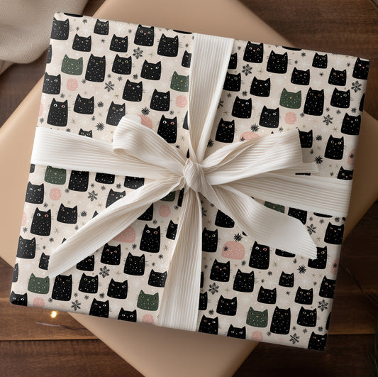 Midnight Cats Dancing Through Snow