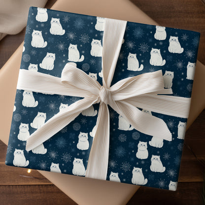 Snowflakes Dancing With Chubby Cats