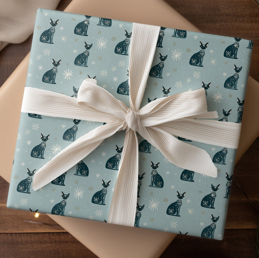 Winter Cats Dance Between Snowflakes