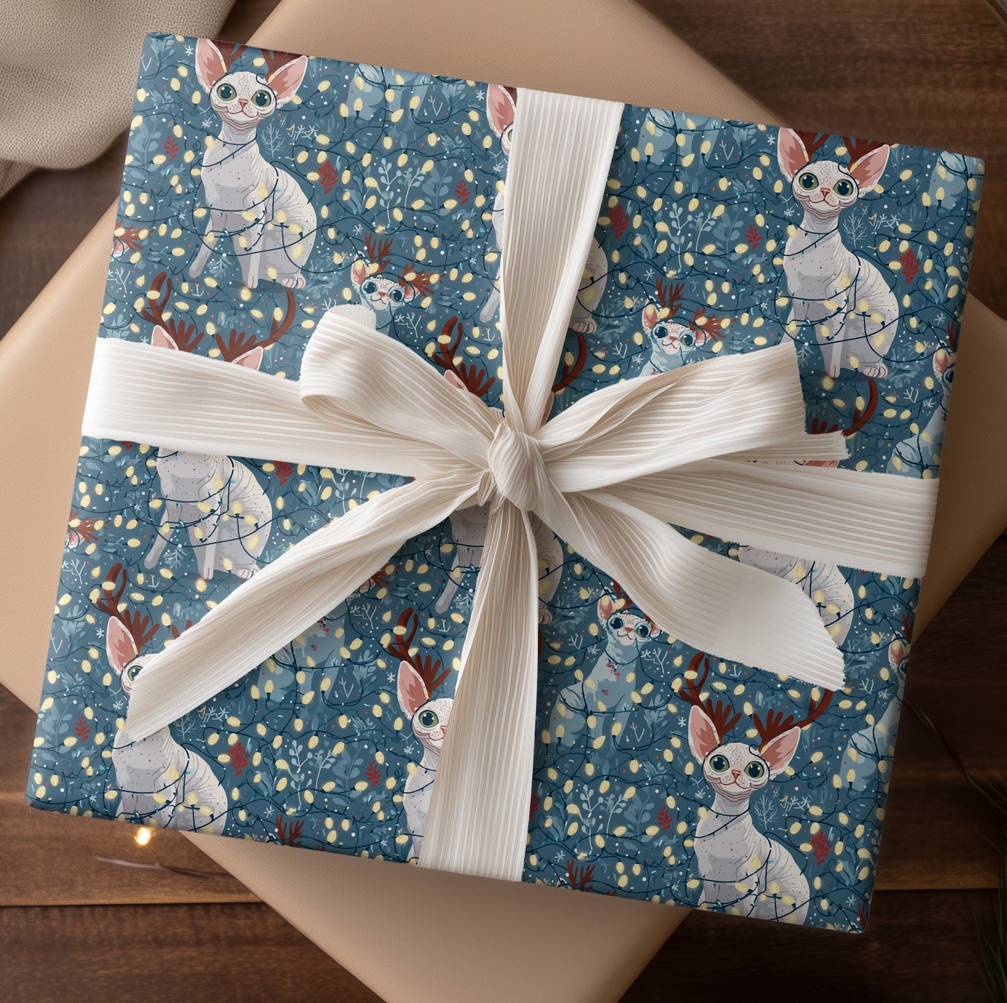 Reindeer Kitty Lights The Night