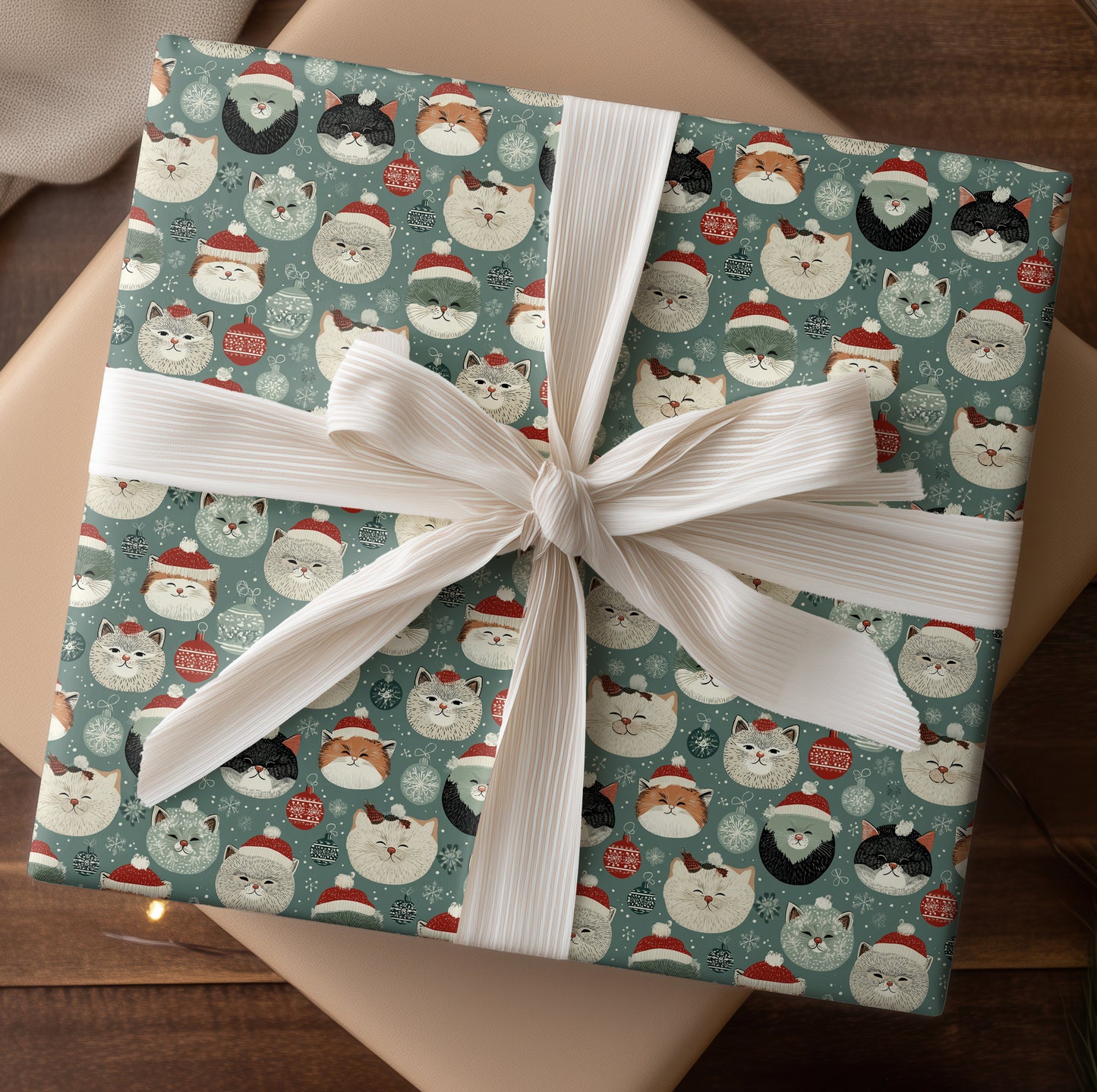 Festive Felines Dancing Through Snowflakes