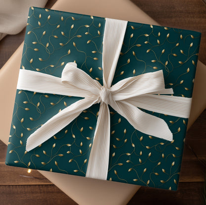 Golden Tendrils Dance Emerald Depths