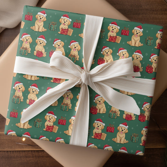 Playful Puppies in Santa Hats