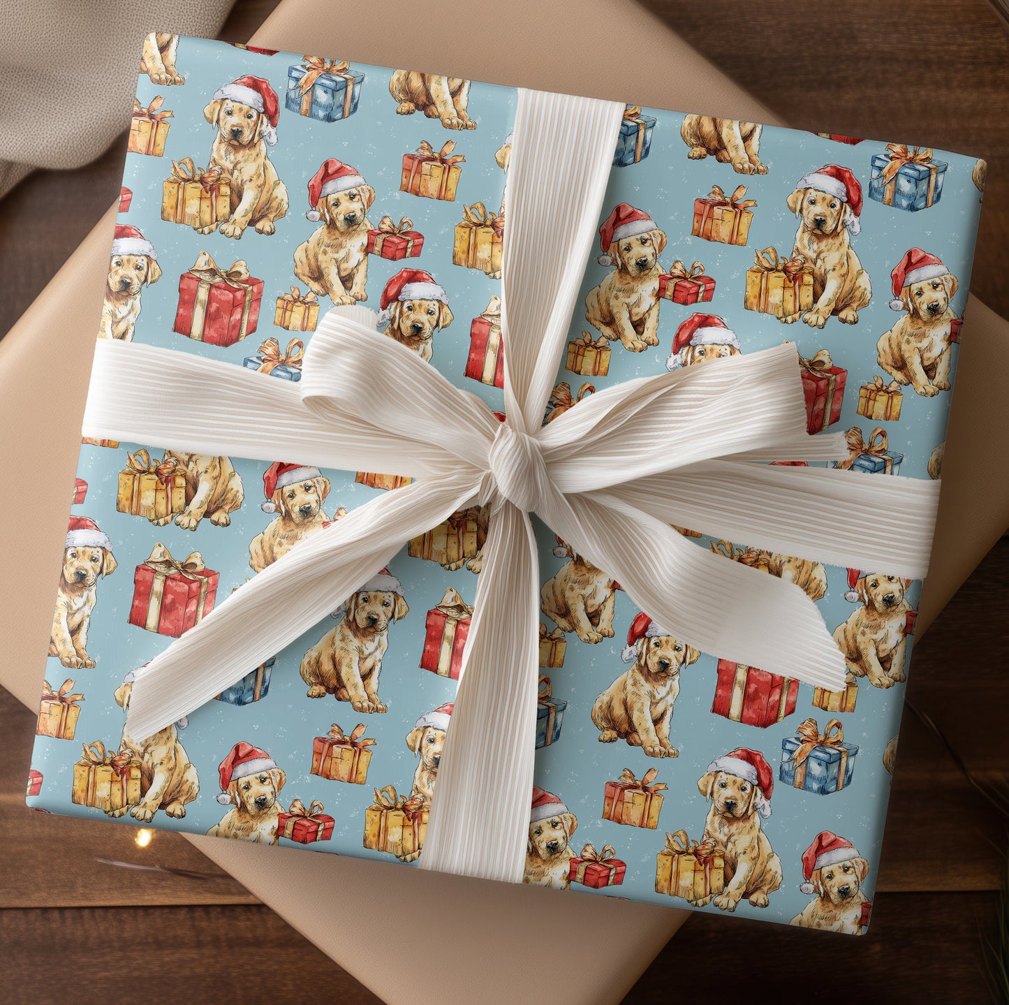 Puppies Wrap Holiday Cheer