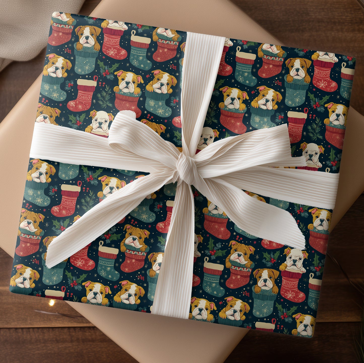 Puppies Peek From Festive Socks