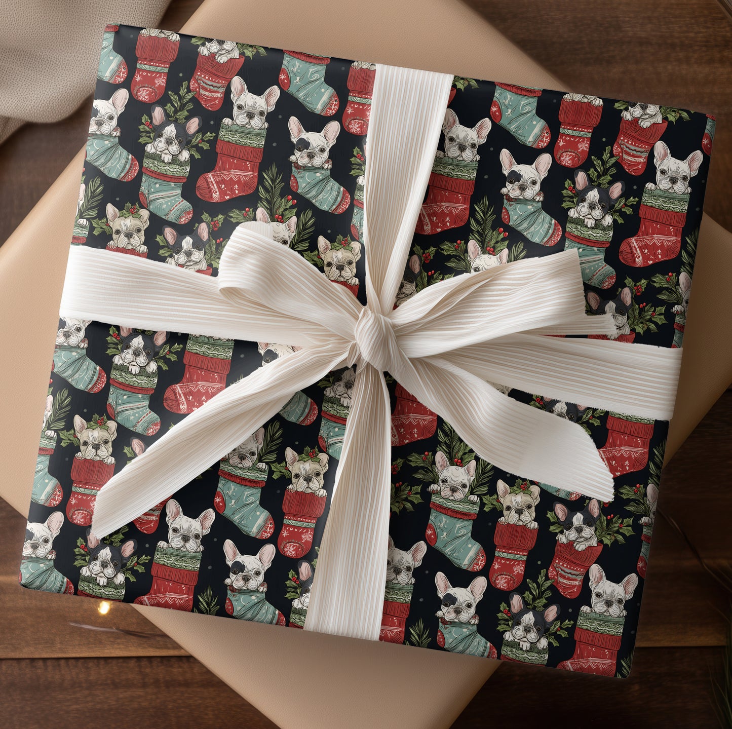 Puppies Peek From Holiday Socks