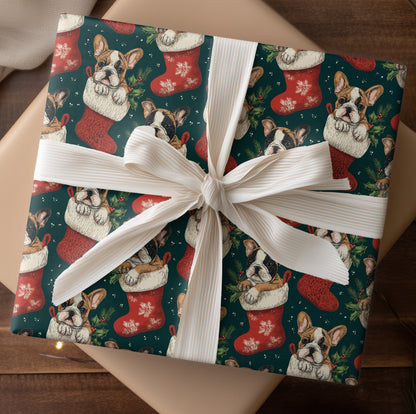 Puppies Peek Through Christmas Cheer