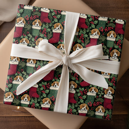 Beagle Babes in Christmas Stockings