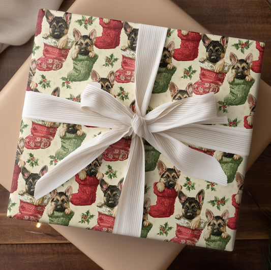 Puppy Paws Curled in Cozy Stockings