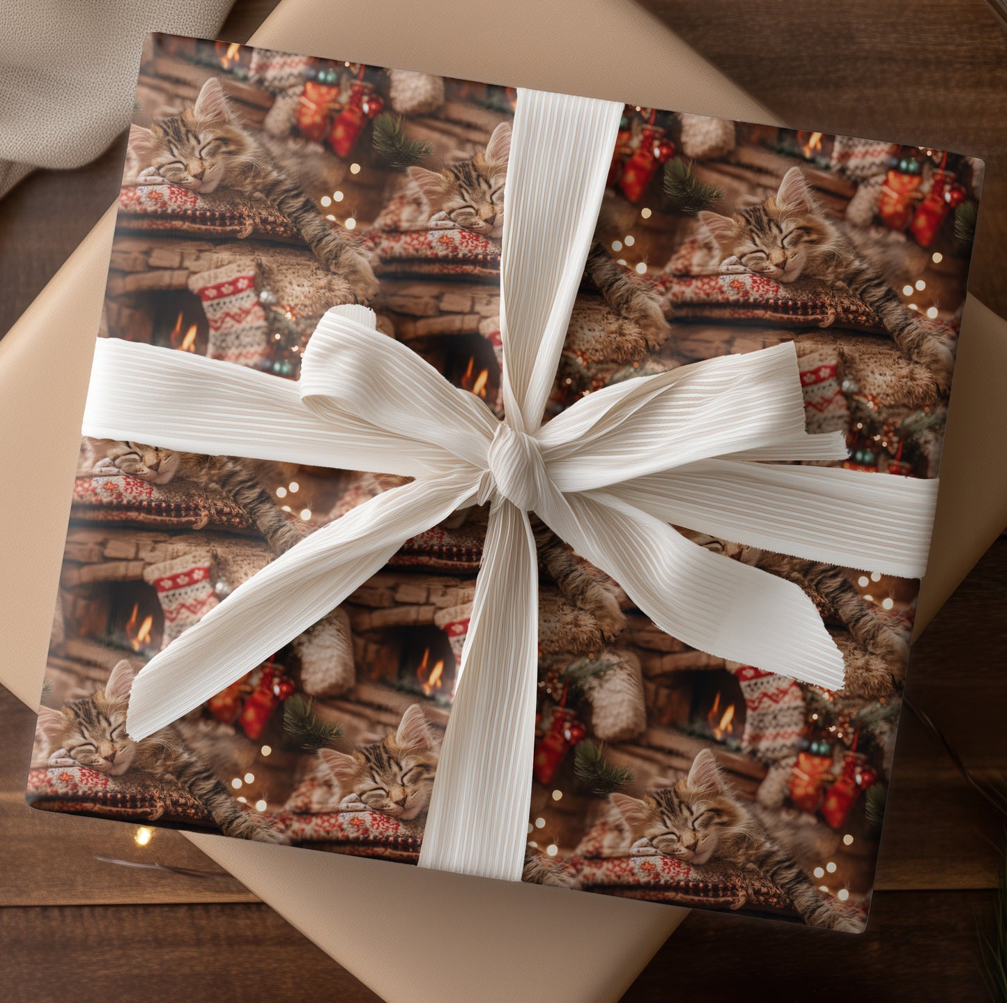 Soft Paws Meet Firelight's Glow