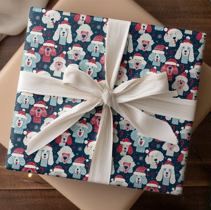 Festive Pups Dancing Through Snowfall