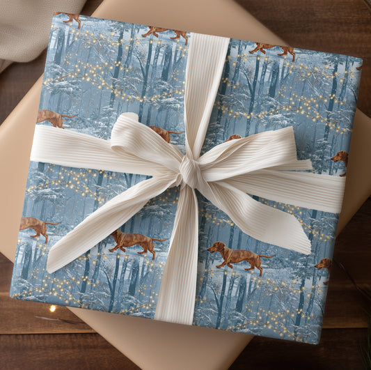 Dachshunds Dance Through Frosted Lights