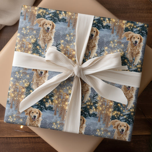 Golden Joy Sparkles Through Snowfall