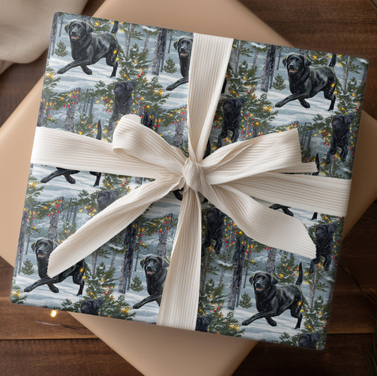 Black Labs Dance Through Festive Snow