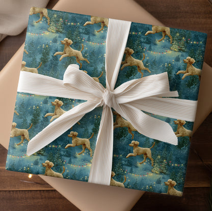 Festive Paws Dancing Through Snowfall