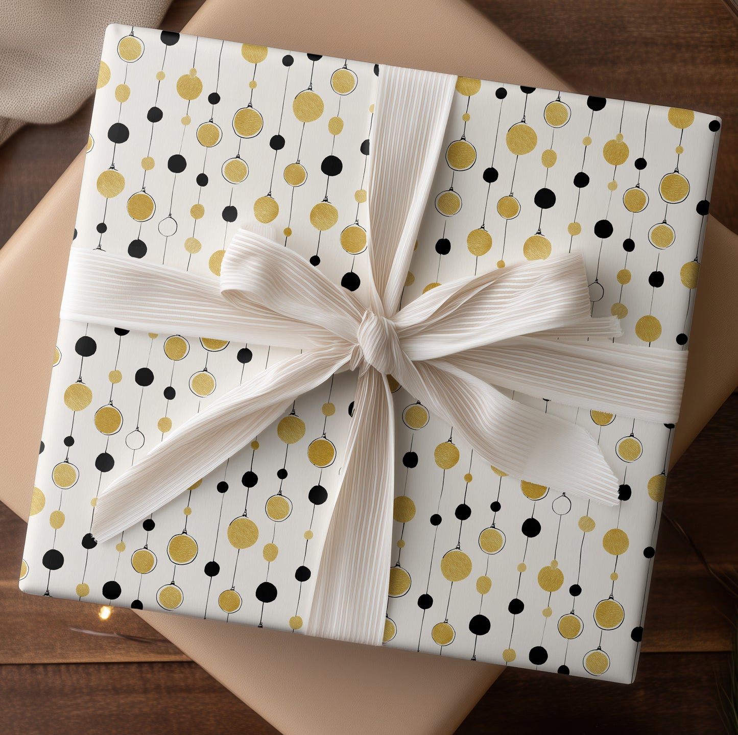 Golden Spheres Dancing Midnight Lines