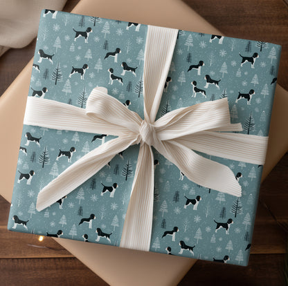 Winter Hounds Patrol Snowfall Skies