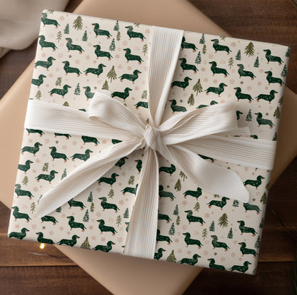 Dachshunds Dance Through Winter Pines