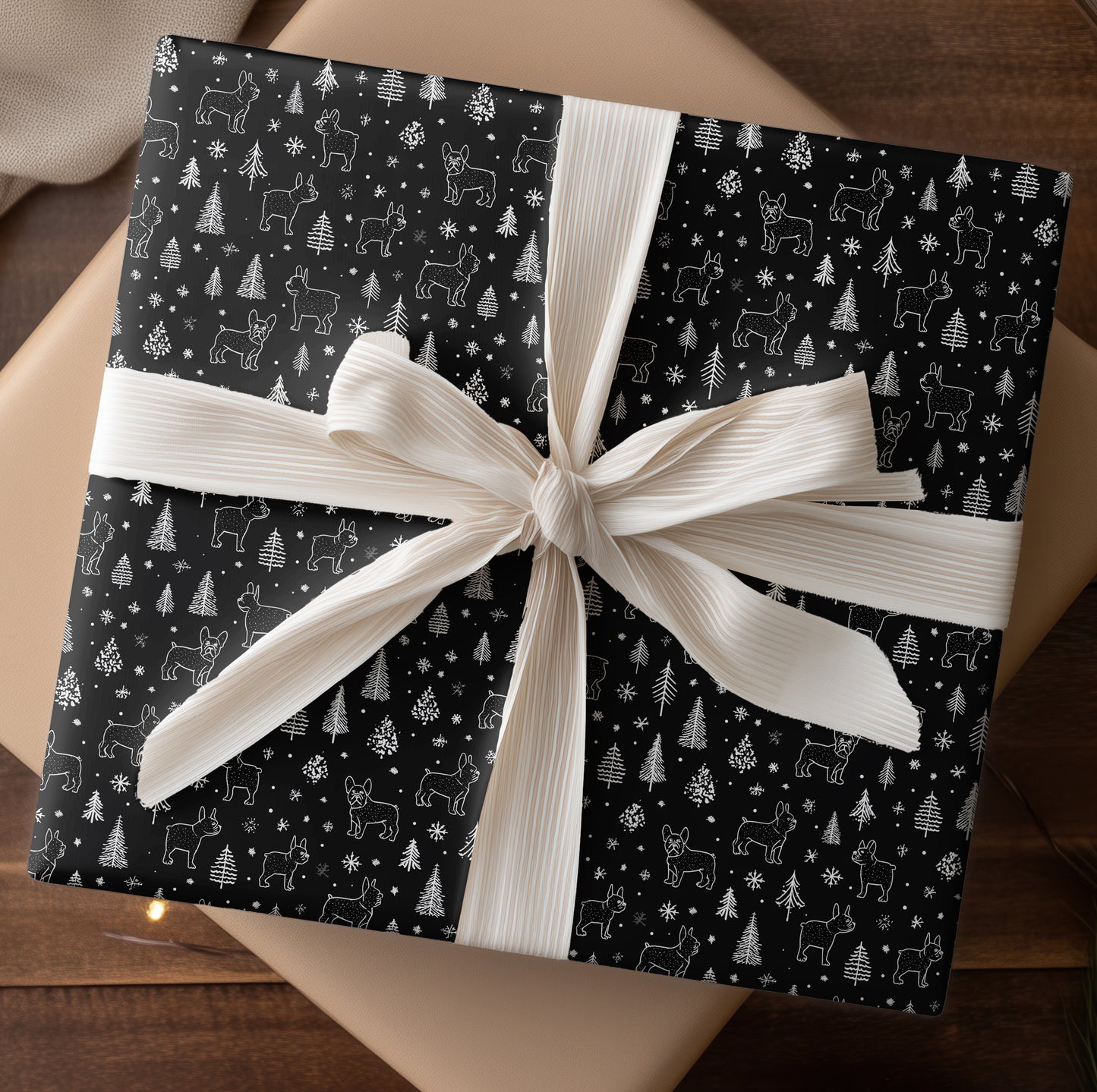 Winter Frenchies Dance Through Snowfall