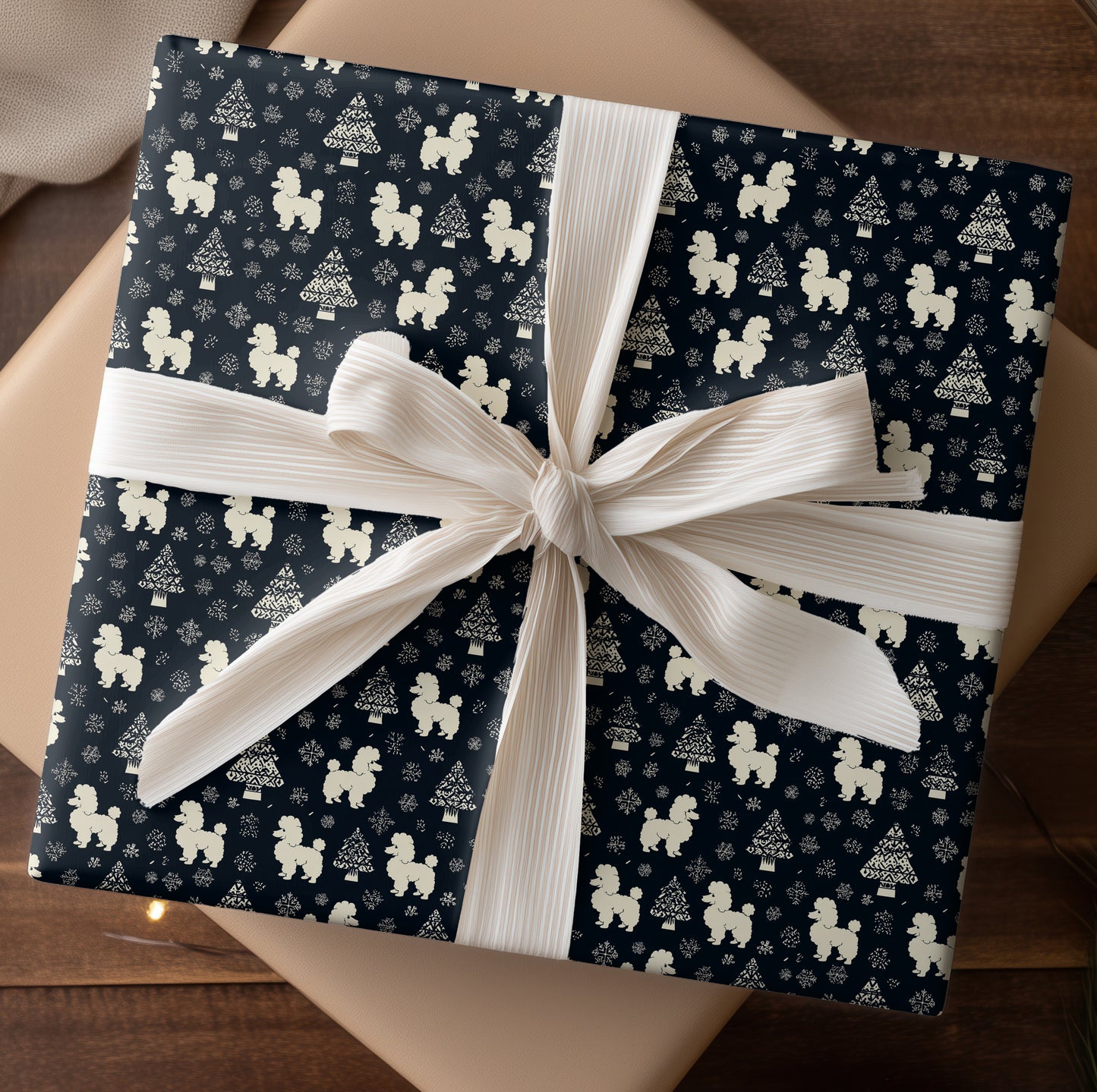 Poodles Dance Through Winter's Pattern