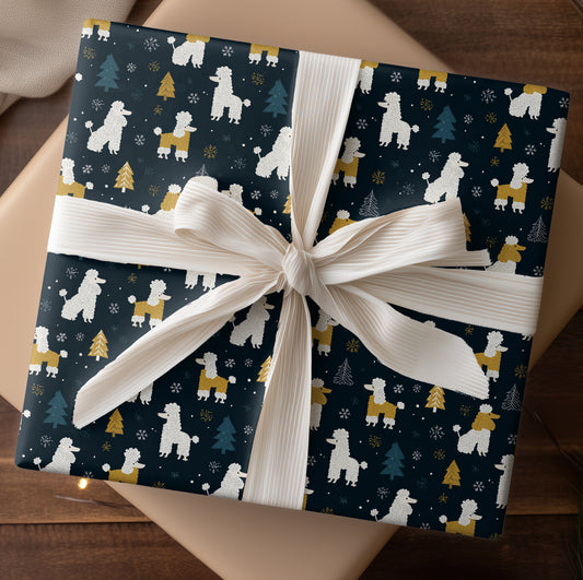 Poodles Prancing Through Winter's Night