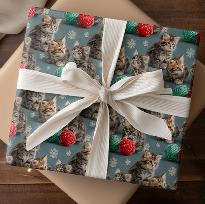 Playful Paws Amid Winter's Yarn