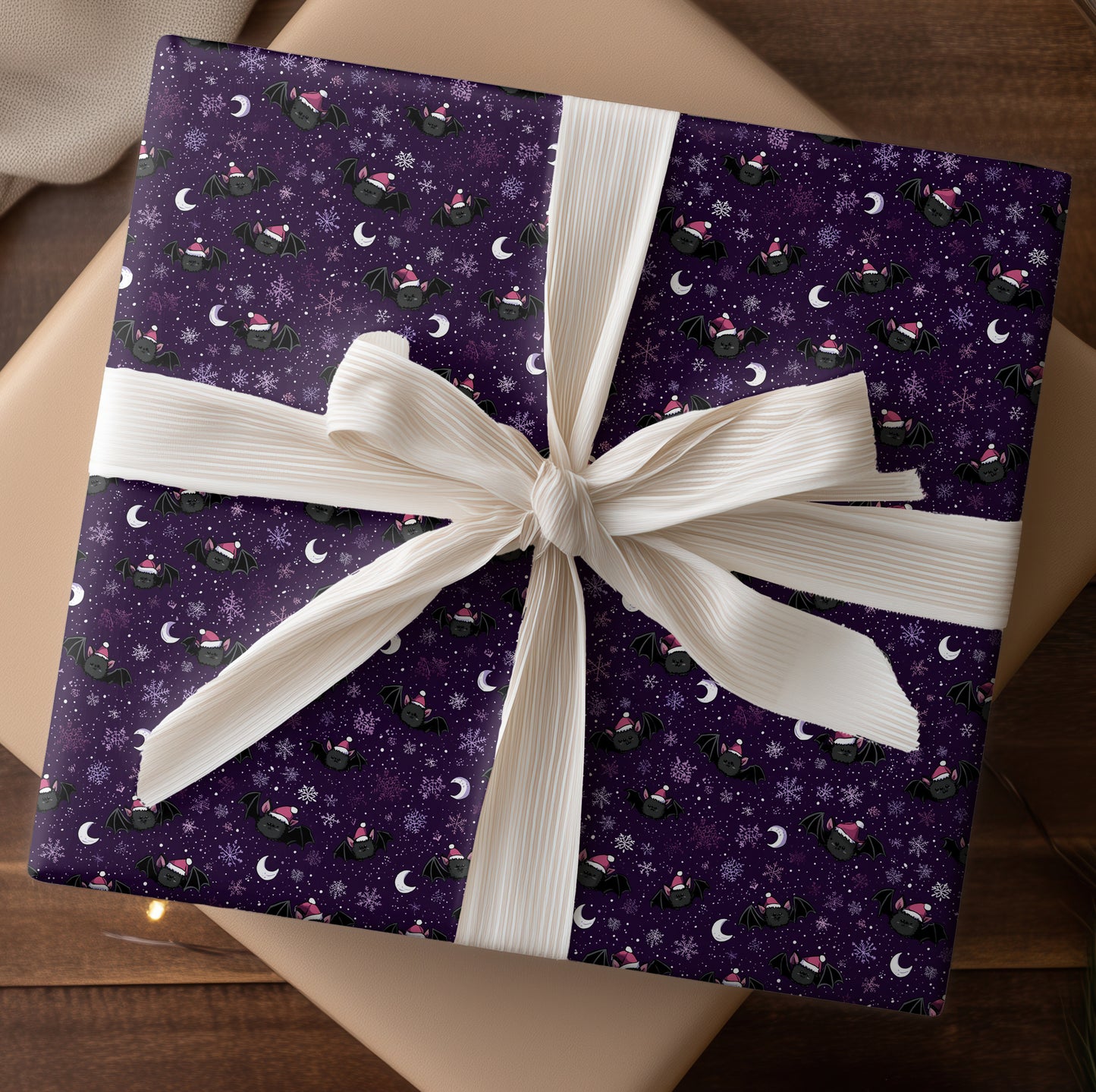 Festive Bats Dancing Through Starlight