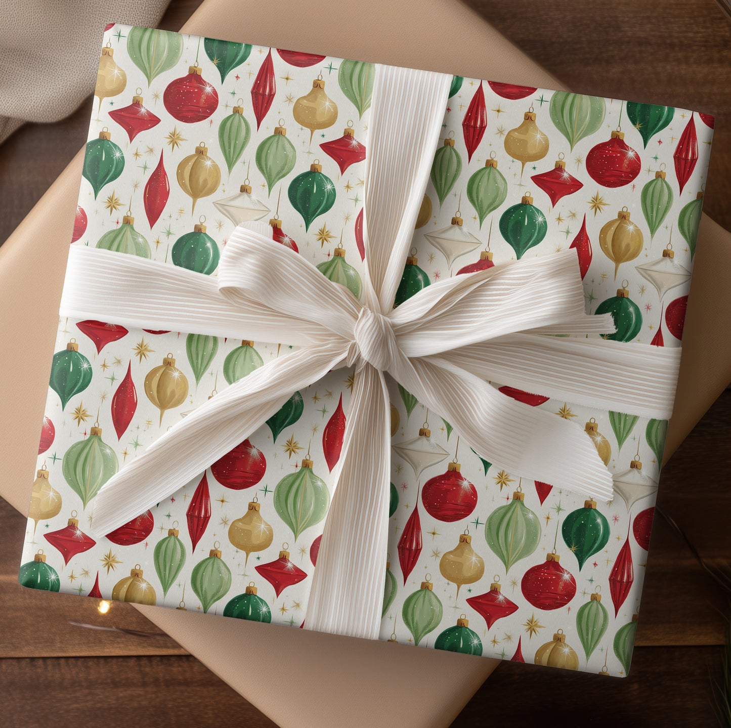 Festive Ornaments Dancing Through Starlight