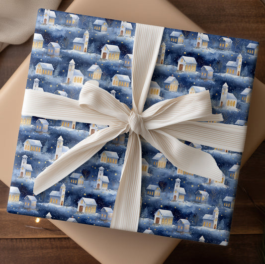 Starlight Softly Blankets Winter's Village