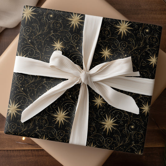 Golden Stardust Dances Midnight Waves