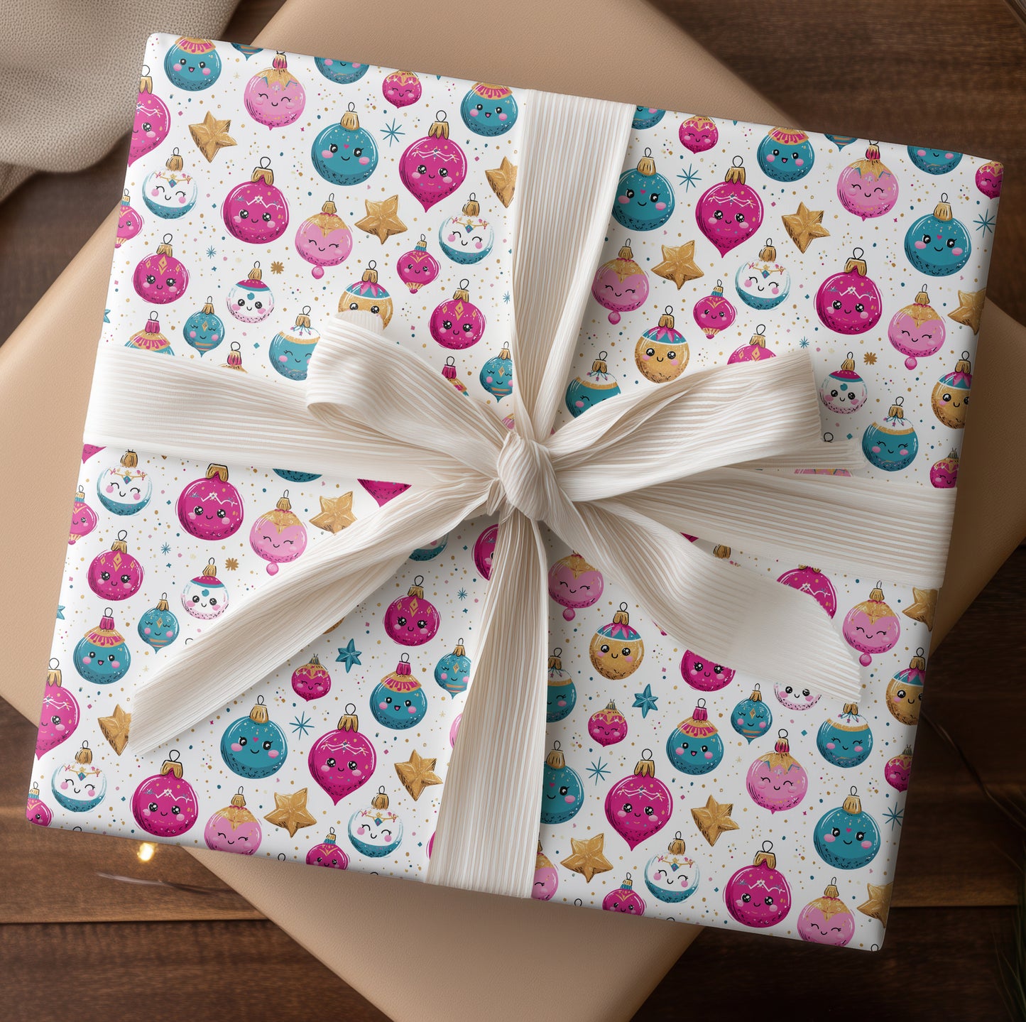 Cheerful Ornaments Dancing Through Festivity