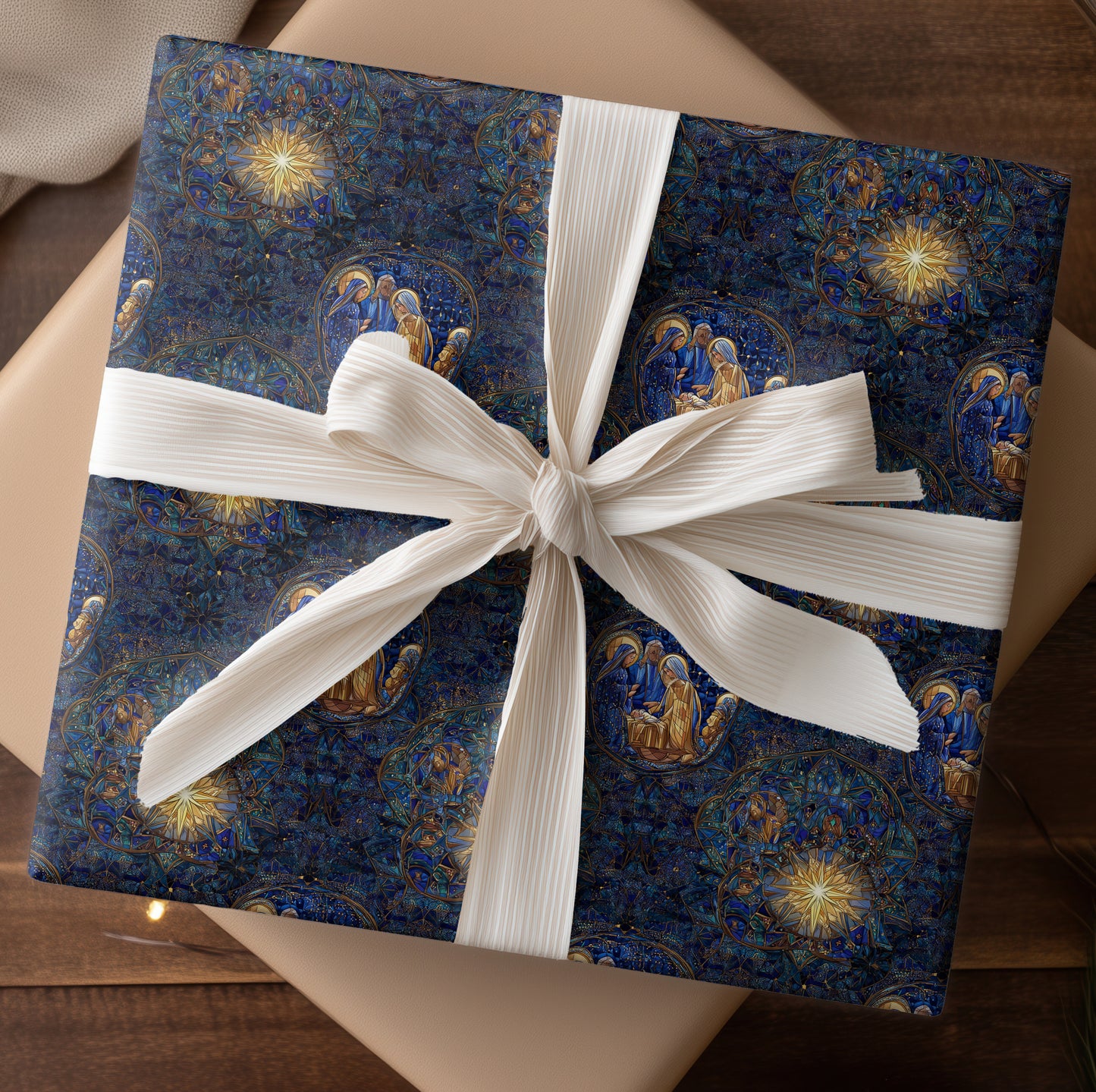 Celestial Nativity In Stained Glass