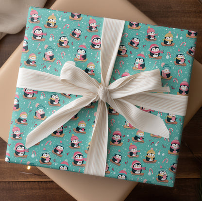 Sledding Penguins Sing Winter's Joy