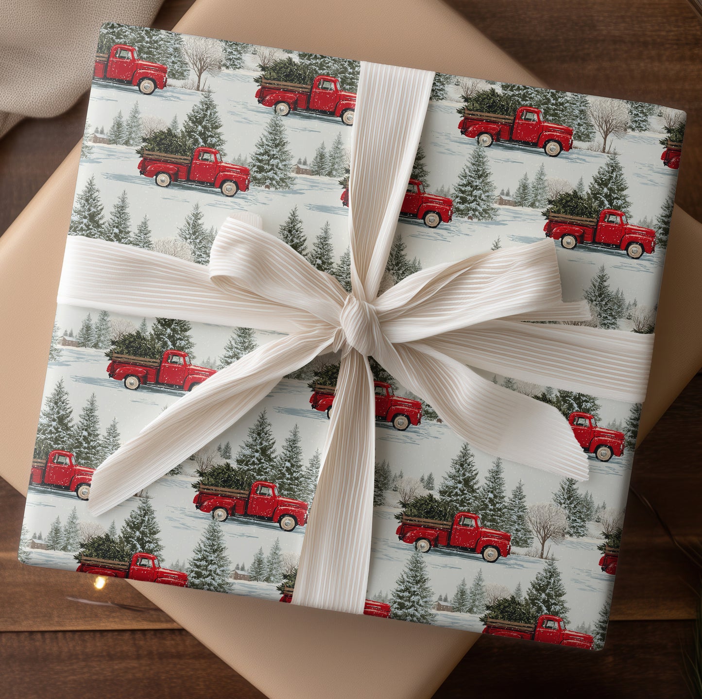 Red Trucks Carry Winter's Memory