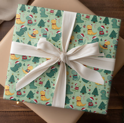 Dino Christmas Cheer Unfolds Softly